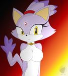  anthro big_breasts black_nose blaze_the_cat breasts cat dreameclipsewolf featureless_breasts feline female fur looking_at_viewer mammal nude purple_fur solo sonic_(series) yellow_eyes 