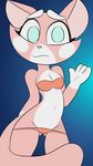  anthro bikini black_nose breasts cat clothing dreameclipsewolf embarrassed feline female fur looking_at_viewer mammal pink_fur shima_luan small_breasts solo standing super_planet_dolan swimsuit waving youtube 