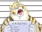  anthro feline fur hybrid liger male mammal muscular open_mouth teeth tongue tongue_out xxringoxx 