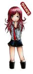  boots brown_eyes full_body nastja_sajovic navel necktie rebelde red_hair roberta_pardo school_uniform skirt solo 