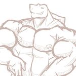  2016 5_fingers biceps big_biceps brown_and_white danandnite digital_drawing_(artwork) digital_media_(artwork) dorsal_fin fin fish front_view huge_muscles humanoid_hands male manly marine monochrome muscular muscular_male nipples nude pecs pose shark simple_background sketch solo white_background 
