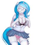  2015 absurd_res alpha_channel anthro big_breasts blue_bottomwear blue_eyes blue_hair blue_tail blush bra braces breasts bubble_lee bubble_lee_(character) cat-named-fish cleavage clothed clothing digital_media_(artwork) equine eyewear fan_character female freckles front_view fully_clothed glasses hair hi_res horn huge_breasts lace legwear long_hair looking_at_viewer mammal miniskirt multicolored_hair multicolored_tail my_little_pony panties pigtails portrait ribbons school_uniform sheer_clothing shirt simple_background skirt smile solo standing stockings striped_panties teeth thigh_highs three-quarter_portrait translucent transparent_background transparent_clothing underwear unicorn uniform upskirt white_body white_horn white_legwear white_topwear 