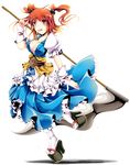  bad_id bad_pixiv_id breasts cleavage hair_bobbles hair_ornament high_heels highres ichirino_minagi medium_breasts onozuka_komachi platform_footwear platform_heels red_eyes red_hair scythe shoes short_hair solo touhou two_side_up 