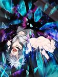  accelerator feathers glasses male_focus red_eyes solo to_aru_kagaku_no_railgun to_aru_majutsu_no_index tongue white_hair wonagi 