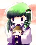  2girls :3 :o blonde_hair chibi detached_sleeves eyes frog green_hair hair_ornament hat highres kochiya_sanae moriya_suwako multiple_girls o_o short_hair snake solid_oval_eyes touhou yume_shokunin 