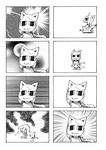  4koma :3 animal_ears cat_ears cat_tail comic greyscale hirano_masanori monochrome multiple_4koma original silent_comic tail 