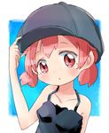  bad_id bad_pixiv_id hat maromi_(am97) marui_futaba mitsudomoe red_eyes red_hair short_hair solo tank_top twintails 