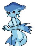  blue_body breasts female legend_of_zelda marine nude ocarina_of_time plain_background princess_ruto purple_eyes solo the_legend_of_zelda unknown_artist video_games white_background zora 