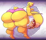 2016 absurd_res anthro areola avian beak big_breasts big_butt bird black_sclera blood breasts butt chica_(fnaf) chicken clothed clothing female five_nights_at_freddy&#039;s hair hair_over_eye hi_res huge_breasts huge_butt hyper hyper_breasts jaeh nipples open_mouth solo video_games 