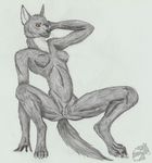  anthro canine female invalid_color invalid_tag mammal orka pinup pose pussy sex traditional_media_(artwork) wolf yenza 