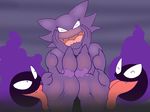 2016 3_toes ambiguous_gender blush claws eyes_closed feet female foot_fetish foot_focus foot_lick gastly ghost grin group haunter humanoid laugh licking nintendo paws pok&eacute;mon spikes spirit tickling toes tongue tongue_out video_games zp92 