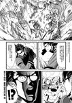  adjusting_clothes adjusting_gloves banjiao_qingniu chinese comic dying_message glasses gloves greyscale highres journey_to_the_west kitsune mole mole_under_mouth monochrome necktie otosama personification translated vest yangzhi_yujing_ping 