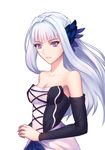  bad_id bad_pixiv_id breasts dress fateline_alpha gwendolyn highres long_hair medium_breasts odin_sphere purple_eyes solo white_hair 