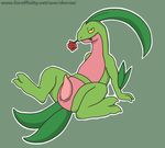  dorrex flower grovyle leaf male nintendo nude penis plant pok&eacute;mon rose simple_background sitting solo video_games 