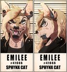  anthro blue_eyes clothed clothing emilee feline female hair mammal sphynx teeth thatwickedsmile 