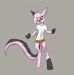  2016 anthro chris_sketch clothed clothing crossgender dreamkeepers fur grey_background hair male mammal pink_fur pink_hair simple_background solo viriathus 