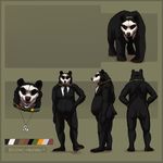  anthro arucarrd bear collar feral fur jewelry male mammal model_sheet necklace overweight solo standing 