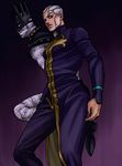  dark_skin dark_skinned_male enrico_pucci hage_tashuumi highres jojo_no_kimyou_na_bouken male_focus purple_background robe solo stand_(jojo) stone_ocean white_hair whitesnake_(stand) 