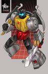  autobot claws dated deviantart_username franciscoetchart full_body glowing grimlock insignia mecha robot science_fiction signature sword transformers weapon 