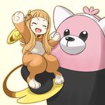  :d ^_^ alolan_form alolan_raichu alolan_raichu_(cosplay) arm_up bangs bear bewear blunt_bangs blush closed_eyes cosplay costume crossover etsuosan gen_7_pokemon hair_ornament hood hood_down ichihara_nina idolmaster idolmaster_cinderella_girls knees_together_feet_apart long_hair open_mouth orange_hair outline paws pokemon pokemon_(creature) pokemon_(game) pokemon_sm raichu raichu_(cosplay) sidelocks simple_background sitting sitting_on_arm smile tail tongue white_background 