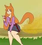  butt canine fart gas holo invalid_tag mammal poot smile smirk spice spiceandwolf wide_hips wolf 