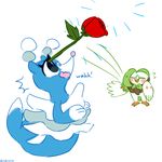  blue_body blush brionne cute dailybrionne dartrix duo fangs flower mammal marine nintendo pinniped plant pok&eacute;mon rose seal standing video_games 
