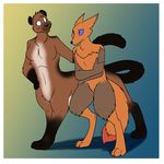  2017 anthro blue_sclera brown_fur female foxenawolf fur male nude orange_fur taur 