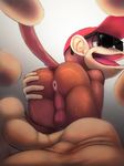  anus balls bottomless brown_eyes brown_fur butt clothed clothing diddy_kong donkey_kong_(series) eyewear feral fur group hand_on_butt hat hi_res looking_back male male/male mammal monkey monkeymike12 nintendo open_mouth penis primate soles solo_focus sunglasses toes video_games 