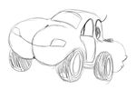  big_butt black_and_white butt car cars_(disney) disney eyelashes female huge_butt living_machine looking_back machine monochrome sally_carrera solo sssonic2 vehicle 