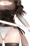 1girl breasts dress female nier_(series) nier_automata panties sword weapon yorha_unit_no._2_type_b 