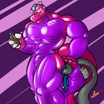  anthro controller inflatable kotetsu_rexen looking_at_viewer male muscular remote_control scalie solo 