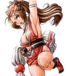 1girl amania_orz breasts female kof kunoichi large_breasts long_ponytail looking_at_viewer ninja ponytail revealing_clothes shiny shiranui_mai solo 