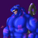  anthro dragon kotetsu_rexen looking_at_viewer male muscular nude open_mouth smile solo 