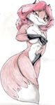  anthro breasts brown_fur canine covering covering_breasts covering_crotch covering_self female fox fur fureverick gloves_(marking) hair looking_at_viewer mammal markings nude red_hair sheila_vixen simple_background smile solo standing white_background white_fur 