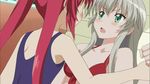  2girls animated animated_gif cthugha_(nyaruko-san) female haiyore!_nyaruko-san multiple_girls nyarlathotep_(nyaruko-san) red_hair silver_hair swimsuit twintails yuri 