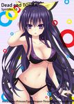  bikini cleavage date_a_live open_shirt panty_pull sogegin swimsuits underboob yatogami_tooka 