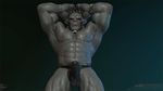  2016 3d_(artwork) 5_fingers abs animated anthro armpits balls biceps biped black_background black_bottomwear black_clothing black_penis black_underwear bracelet clothed clothing dancing darkviper199027 digital_media_(artwork) erection grey_balls grey_nipples grey_skin hands_above_head humanoid humanoid_penis jewelry looking_at_viewer loop low-angle_view male muscular muscular_male navel necklace nipples not_furry orc partially_retracted_foreskin pecs penis simple_background solo standing sweat thong topless uncut underwear_aside watermark wet 