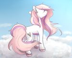  cloud equine eyes_closed fan_character feather_hooves feral full_body fur hair hi_res hooves horse jalle mammal my_little_pony pink_hair pink_hooves pink_mane pink_tail pony purple_fur purple_hair sky smile solo standing violet_mane violet_tail white_fur 