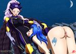  anus blue_eyes blue_hair cunnilingus demon_girl fairy_tail juvia_loxar mirajane_strauss spread_pussy white_hair yuri 