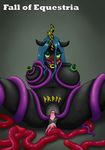  2017 anal anal_penetration anthro anthrofied areola breasts changeling collar cum fall_of_equestria friendship_is_magic glyph glyphs horn my_little_pony nipple_piercing nipples penetration piercing ponkpank queen_chrysalis_(mlp) tentacles 