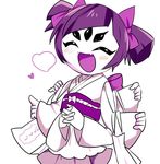  1girl blush extra_arms extra_eyes fangs female kimono muffet solo spider spider_girl twintails undertale 
