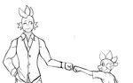  anthro anthrofied clothing dragon fist_bump franschesco_(artist) friendship_is_magic my_little_pony smile spike_(mlp) 