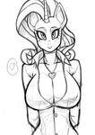  anthro anthrofied breasts cleavage clothed clothing equine female franschesco_(artist) friendship_is_magic hair horn jewelry looking_at_viewer mammal my_little_pony necklace rarity_(mlp) smile 