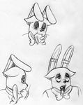 2015 animatronic anthro black_and_white blush bonnie_(fnaf) bow_tie cum cum_in_mouth cum_inside disembodied_penis duo fellatio five_nights_at_freddy&#039;s half-closed_eyes inkyfrog lagomorph machine male male/male mammal monochrome oral penis rabbit robot sex simple_background solo_focus traditional_media_(artwork) video_games white_background 