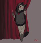  /fur/ 8chan anthro cat clothing feline female knife mammal red_eyes simple_background solo 