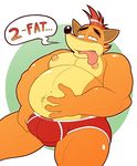 anti_dev briefs clothed clothing crash_bandicoot crash_bandicoot_(series) english_text ill male musclegut muscular open_mouth overweight solo text tongue underwear video_games 