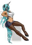  anthro anthrofied breasts clothing equine female franschesco_(artist) friendship_is_magic hair horn looking_at_viewer mammal my_little_pony queen_chrysalis_(mlp) skirt smile 