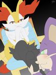  2016 ambiguous_gender braixen canine duo foot_fetish foot_rub fox fur hindpaw mammal nintendo paws pok&eacute;mon rat rattata rodent stick video_games winick-lim 