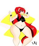  breasts female hair l_a_v looking_at_viewer mammal mouse overweight red_hair rodent simple_background small_breasts smile solo thick_thighs 