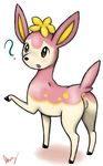  ? all_fours anus black_nose blush butt confusion cute deerling female flora_fauna flower fur hooves looking_at_viewer looking_back mskitty89 nintendo open_mouth pink_fur plant pok&eacute;mon pussy raised_leg raised_tail rear_view solo tan_fur video_games 